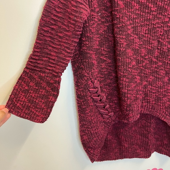 Express Maroon 3/4 Sleeve Sweater - Picture 4 of 6